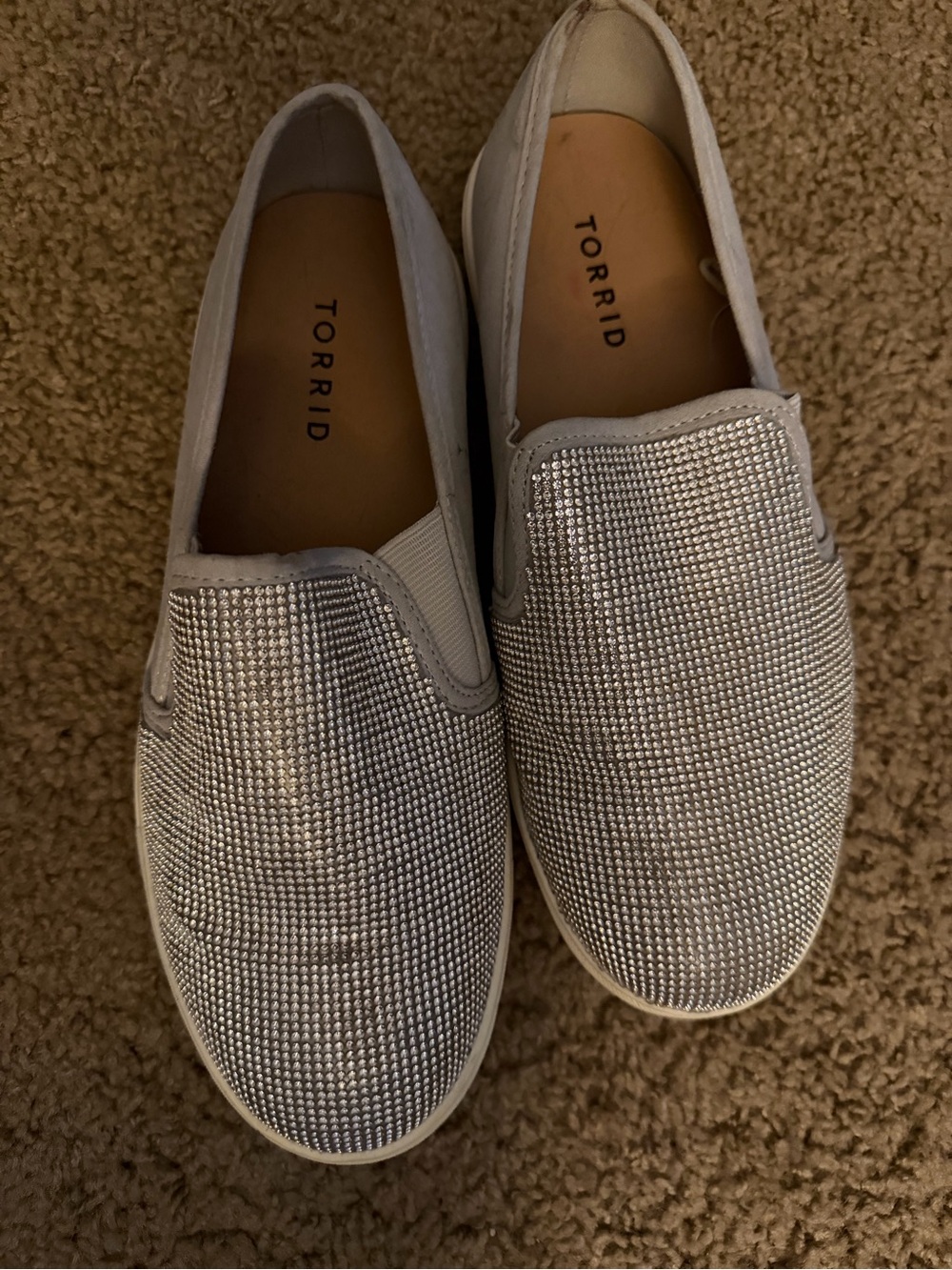 torrid Silver Rhinestone Slip-On Loafers